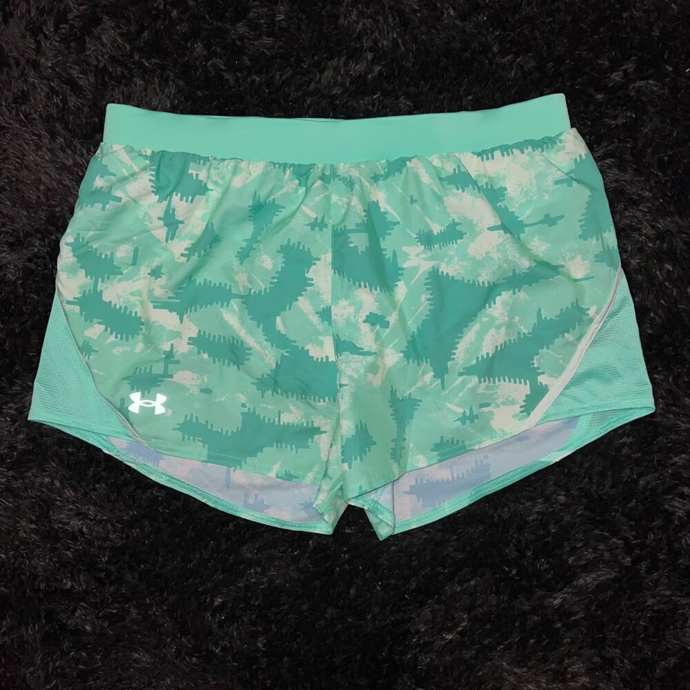 Under Armour Multi-Colored-Teal Mesh Athletic‎ Running Shorts